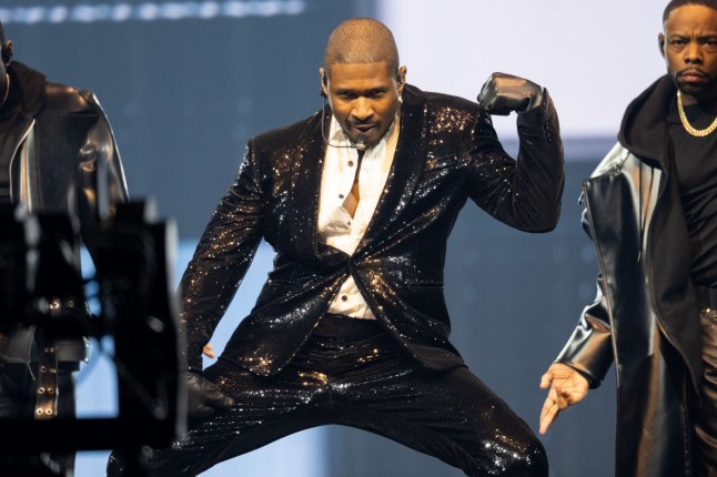 Mandatory Credit: Photo by John Barry/REX/Shutterstock (15239573j) Usher performs his sixth night at The O2 Usher in concert at The O2, London, UK - 05 Apr 2025