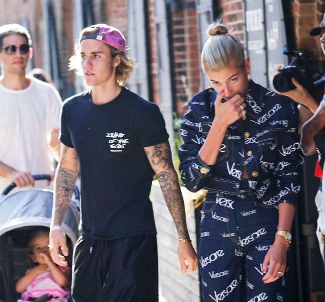NEW YORK, NY - JULY 05: Justin Bieber and Hailey Baldwin out and about in Dumbo on July 5, 2018. (Photo by Gotham/GC Images)