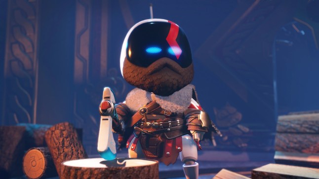 Kratos in Astro Bot on the PlayStation 5