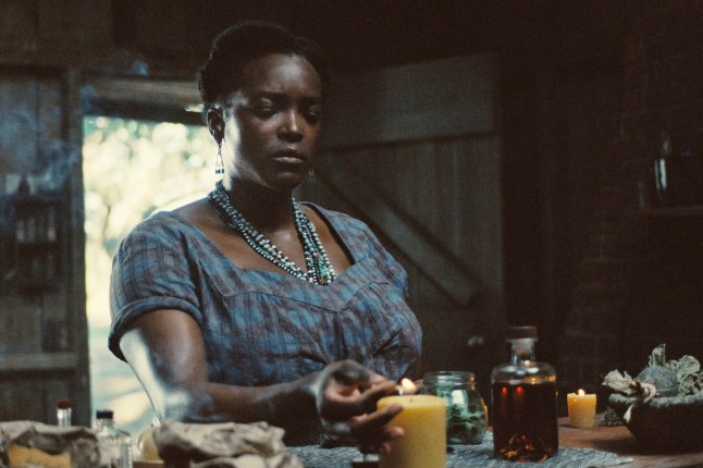 This image released by Warner Bros Pictures shows Wunmi Mosaku in a scene from "Sinners." (Warner Bros. Pictures via AP)