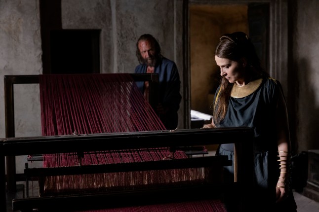 The Return, directed by Uberto Pasolini, with Ralph Fiennes (Odysseus), Juliette Binoche (Penelope), Charlie Plummer (Telemachus), Marwan Kenzari (Antinous), Claudio Santamaria (Eumaeus).