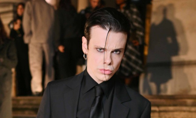 LONDON, ENGLAND - FEBRUARY 24: Yungblud aka Dominic Harrison attends the Burberry Winter 2025 show during London Fashion Week on February 24, 2025 in London, England. (Photo by Jed Cullen/Dave Benett/Getty Images for Burberry)