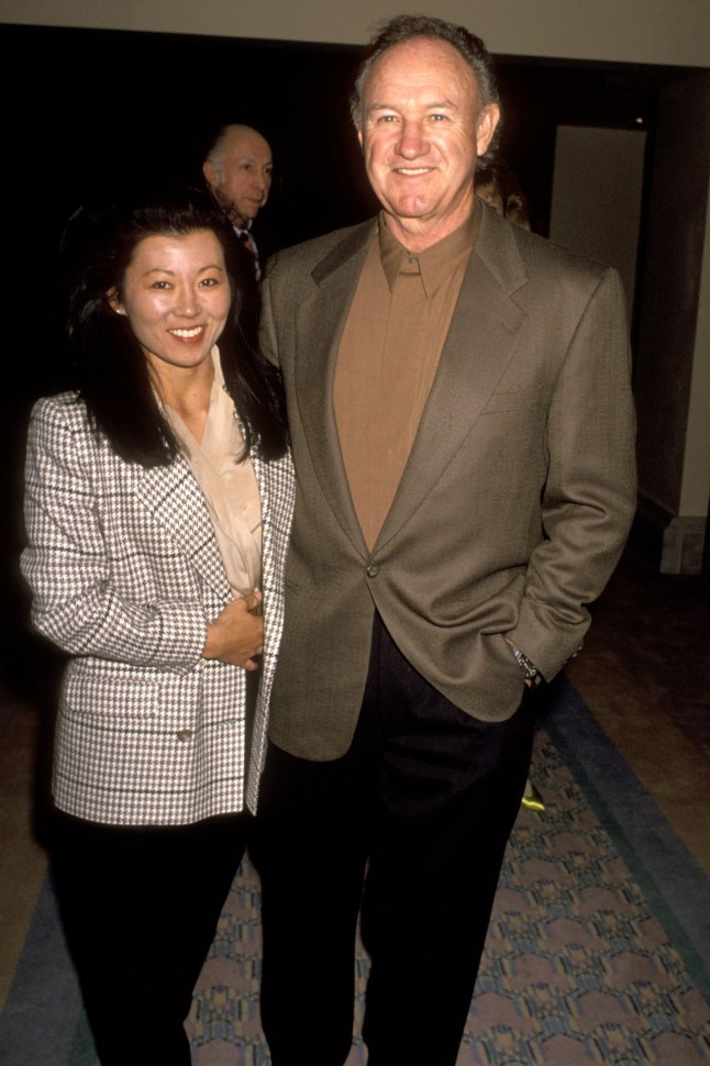 Gene Hackman and Betsy Arakawa during Celebrity Sports Invitational - November 29, 1991 at Westin Mission Hills Resort in Rancho Mirage, California, United States. (Photo by Ron Galella/Ron Galella Collection via Getty Images)