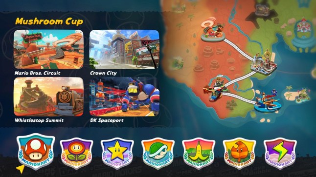 Mario Kart World Grand Prix menu