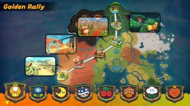 Mario Kart World Knockout Rally menu