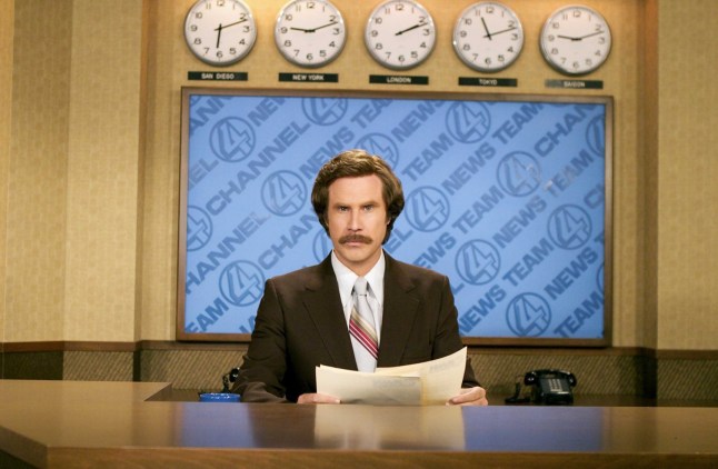 Editorial use only. No book cover usage. Mandatory Credit: Photo by Moviestore/REX/Shutterstock (1556795a) Anchorman: The Legend Of Ron Burgundy, Will Ferrell Film and Television