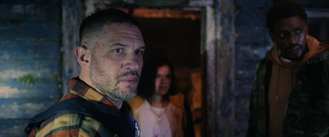 Undated film still handout from Havoc. Pictured: Tom Hardy as Walker, Quelin Sepulveda as Mia and Justin Cornwell as Charlie. See PA Feature SHOWBIZ Film Havoc. WARNING: This picture must only be used to accompany PA Feature SHOWBIZ Film Havoc. PA Photo. Photo credit should read: Courtesy of Netflix © 2025 NOTE TO EDITORS: This picture must only be used to accompany PA Feature SHOWBIZ Film Havoc