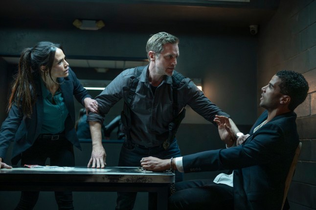 Undated film still from Heart Eyes. Pictured: Jordana Brewster as Detective Shaw, Devon Sawa as Detective Hobbs and Mason Gooding as Jay. See PA Feature SHOWBIZ Film Reviews. WARNING: This picture must only be used to accompany PA Feature SHOWBIZ Film Reviews. PA Photo. Picture credit should read: Spyglass Media Group, LLC/Christopher Moss. All Rights Reserved. NOTE TO EDITORS: This picture must only be used to accompany PA Feature SHOWBIZ Film Reviews.