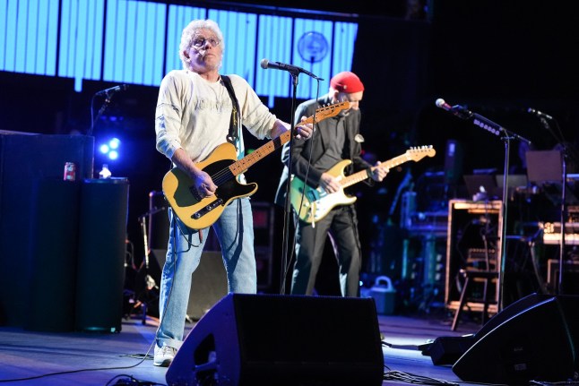 Pete Townshend and Roger Daltrey of the rock band The Who perform on stage during the Teenage Cancer Trust show at the Royal Albert Hall, London. Picture date: Thursday March 27, 2025. PA Photo. See PA story SHOWBIZ Who. Photo credit should read: Ian West/PA Wire