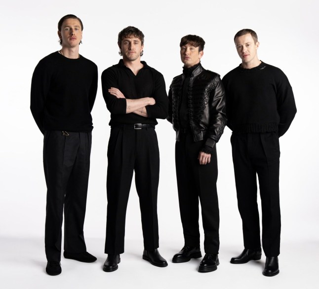 Undated handout photo issued by Sony UK of (left to right) Harris Dickinson as John Lennon, Paul Mescal as Paul McCartney, Barry Keoghan as Ringo Starr, and Joseph Quinn as George Harrison, as they have been confirmed as the four stars of a collection of new Beatles biopics. Sony Pictures announced there will be four films, with an April 2028 release date, directed by British filmmaker Sir Sam Mendes. Issue date: Tuesday April 1, 2025. PA Photo. See PA story SHOWBIZ Beatles. Photo credit should read: John Russo/PA Wire NOTE TO EDITORS: This handout photo may only be used for editorial reporting purposes for the contemporaneous illustration of events, things or the people in the image or facts mentioned in the caption. Reuse of the picture may require further permission from the copyright holder.