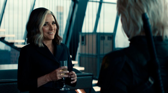 This image released by Marvel Studios shows (Julia Louis-Dreyfus in a scene from "Thunderbolts." (Disney-Marvel Studios via AP)