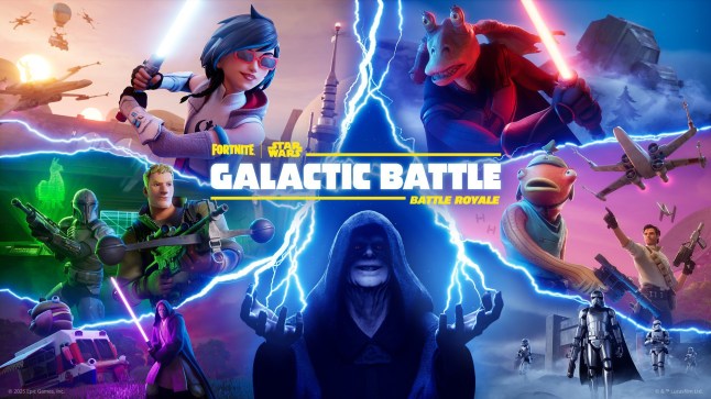 Key art for Fortnite and Star Wars crossover Galactic Battle