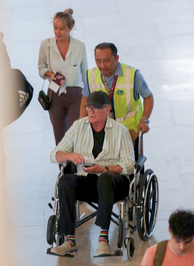 BGUK_3230966 - *PREMIUM-EXCLUSIVE* Cancun, MEXICO - *MUST CALL FOR PRICING BEFORE USAGE*??*STRICTLY NOT AVAILABLE FOR ONLINE USAGE UNTIL 01:00AM UK TIME ON 08/05/2025* David Hasselhoff gets a helping hand in a wheelchair as he and Hayley Roberts wrap up their sun-soaked getaway in Cancun, Mexico. *PICTURES TAKEN ON THE 05/05/2025* Pictured: David Hasselhoff, Hayley Roberts BACKGRID UK 7 MAY 2025 UK: +44 208 344 2007 / uksales@backgrid.com USA: +1 310 798 9111 / usasales@backgrid.com *Pictures Containing Children Please Pixelate Face Prior To Publication*