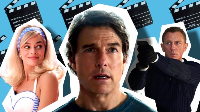 Margot Robbie as Barbie, Tom Cruise in Mission: Impossible - The Final Reckoning and Daniel Craig as James Bond